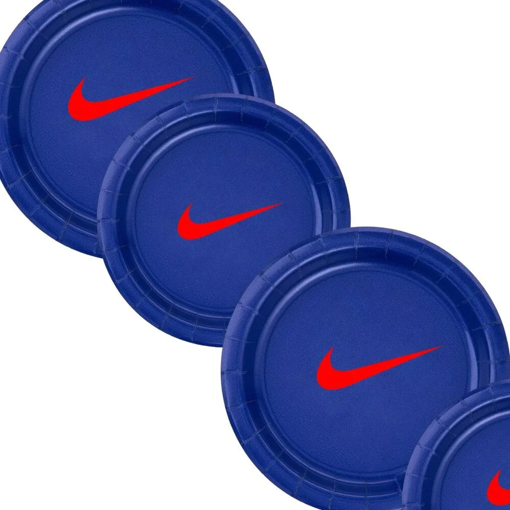Custom Retro Basketball Party Tableware Set | Blue with Red Design | 60 PCS